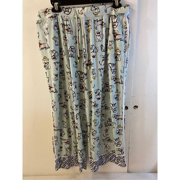 Cuddl duds pajamas lounge pants large L dogs green - Picture 1 of 6